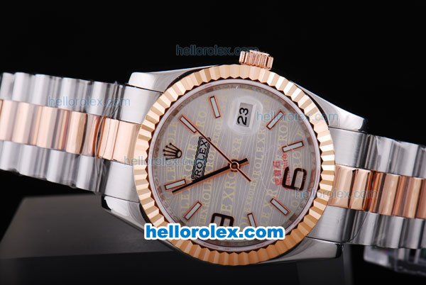 Rolex Datejust Automatic with White Dial and Rose Gold Bezel - Click Image to Close